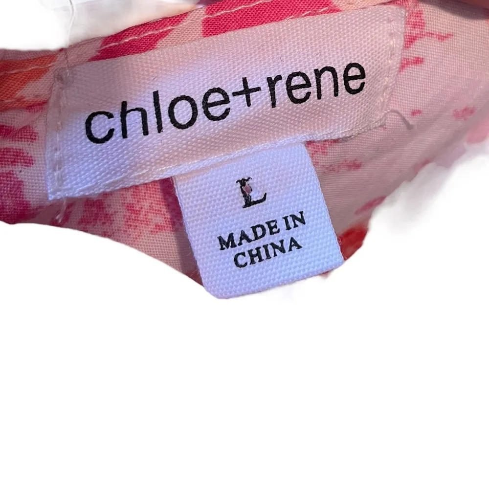 NEW Chloe + Rene White Pink Boho Hippie Earthy Preppy Artsy Floral Maxi Dress Size L - Image 6