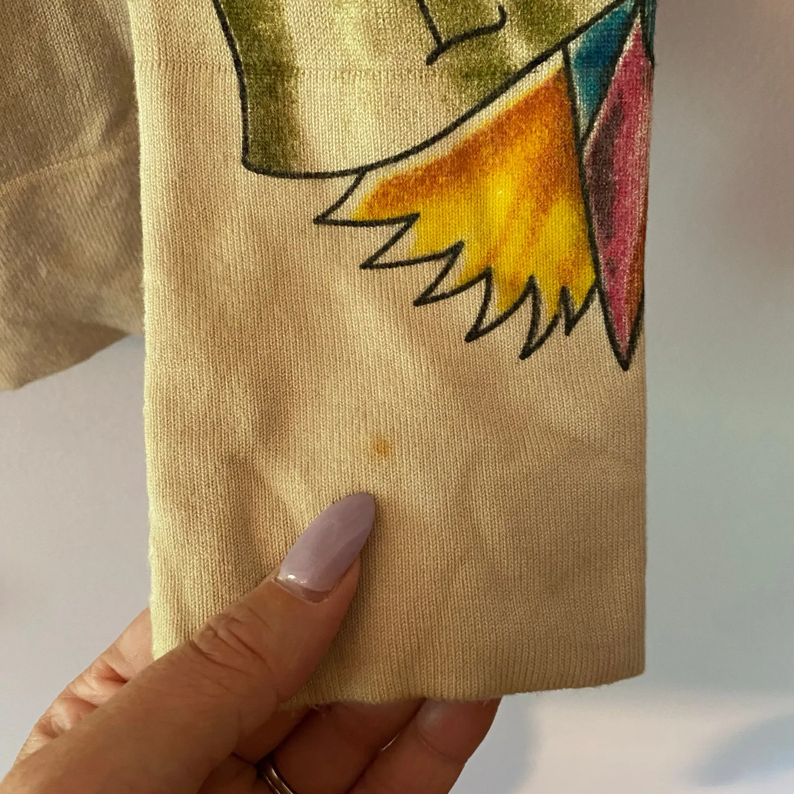 Ed Hardy Cream Zip-Up Sweater Floral Rhinestone Christian Audigier Women's Large - Image 14