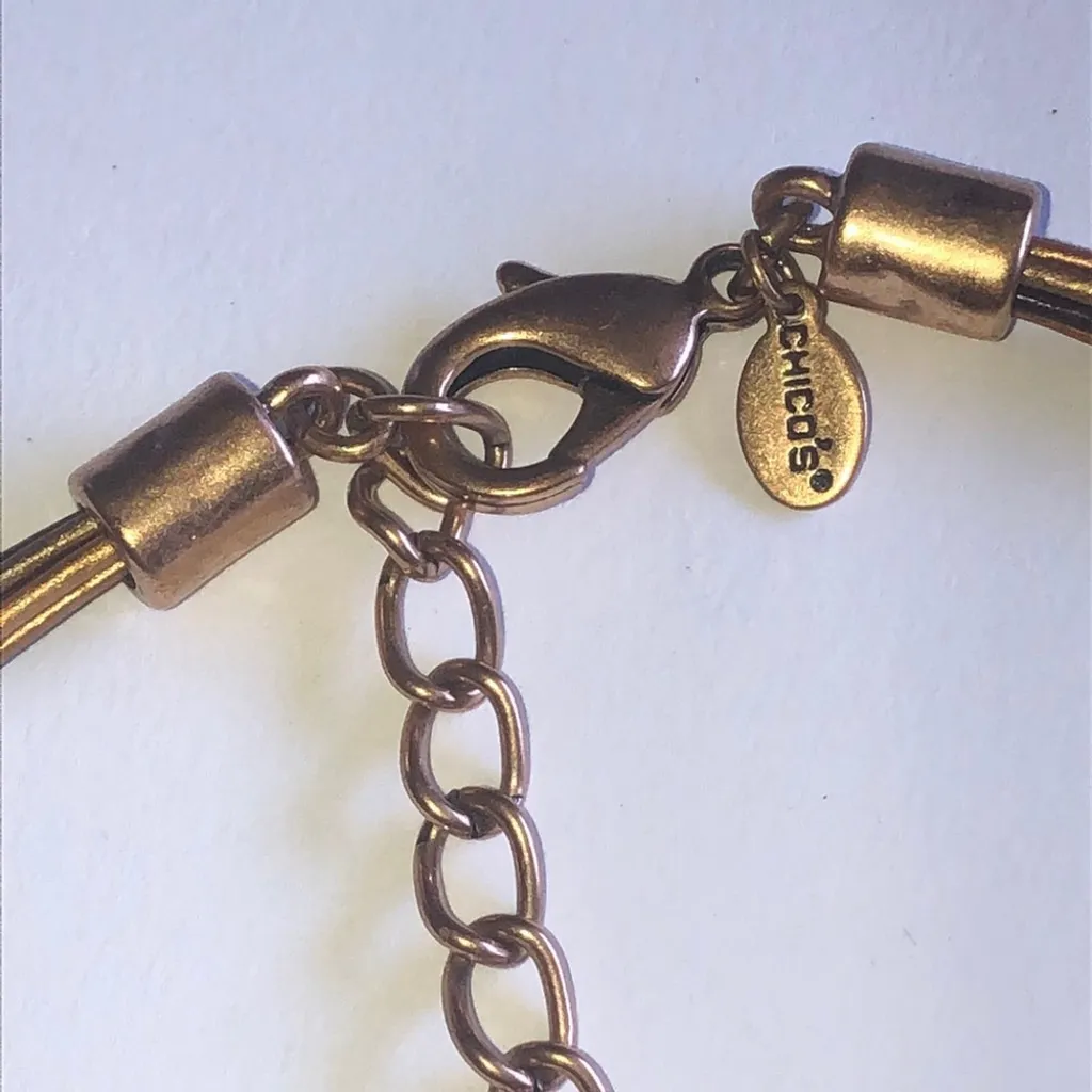 Chico's Brown Cord Inspirational Beaded Boho Multi Strand Necklace - Image 2