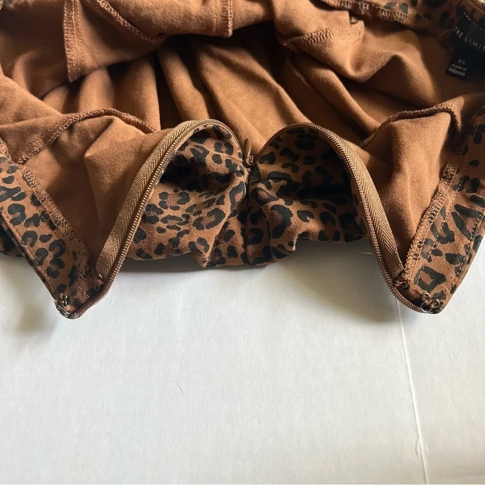 leopard cheetah animal print circle skirt brown and black xs - Image 8