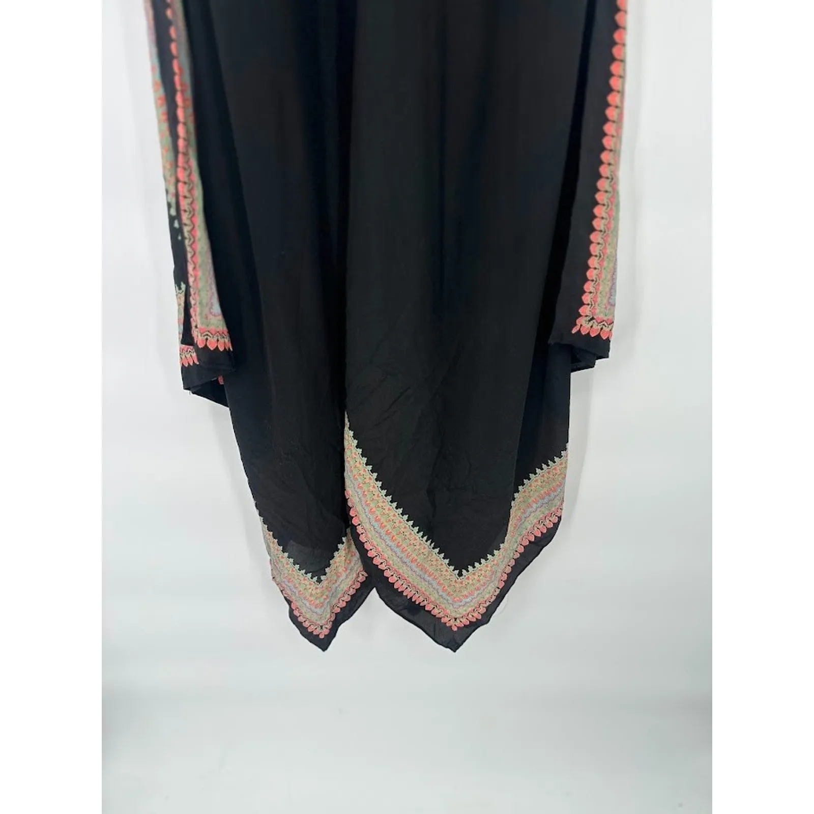 Anthropologie Vanessa Virginia Estrella Silk Boho Maxi Dress Black M/L Petite - Image 4