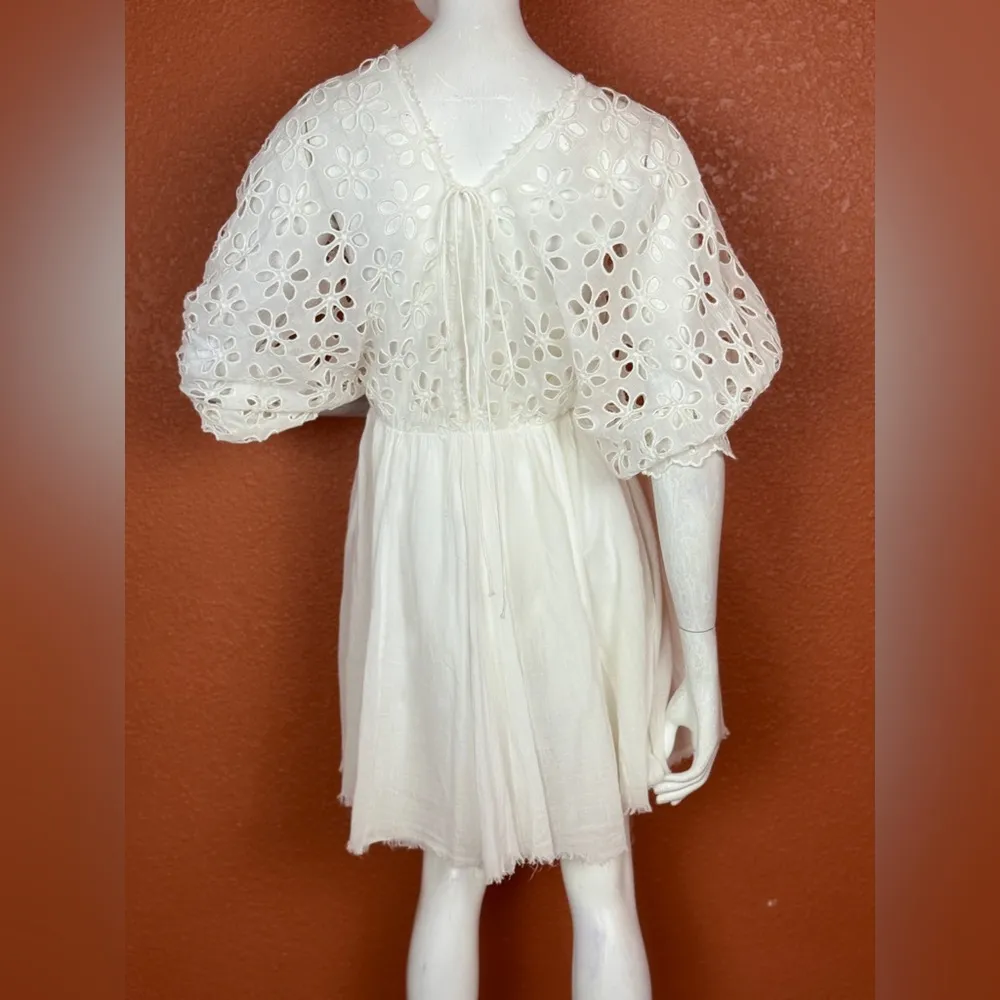 Free People Bella Note Eyelet Babydoll Dress Size Small. E37 - Image 9