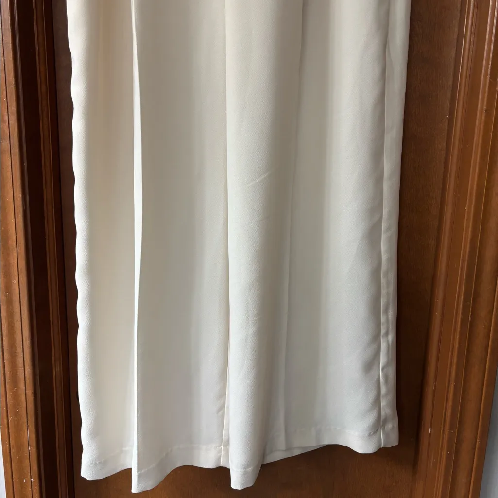 DKNY Wide Leg Crepe Trousers Eggnog color - Image 6