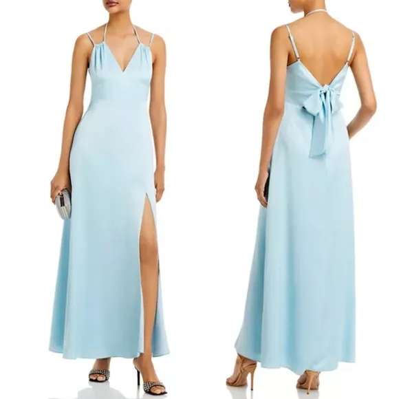 Bloomingdale’s Aqua Formal Fit & Flare Gown in Cool Blue, Size 14 New w/Tag $268 - Image 2