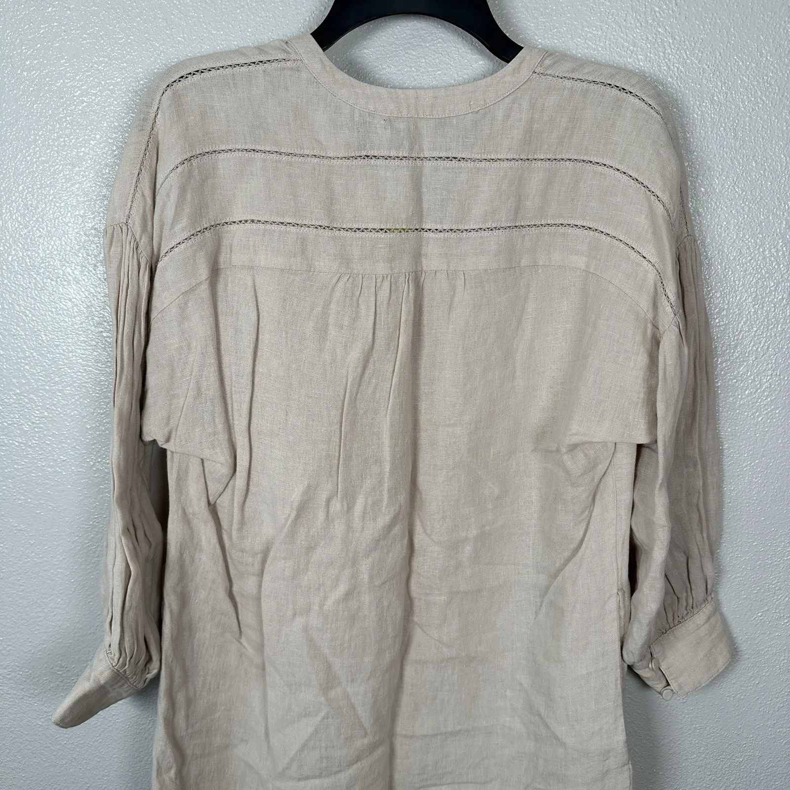 NEW J Mclaughlin Nylee 3/4 Sleeve Dress Womens Small Tan Beige Linen Beach‎ Boho - Image 7