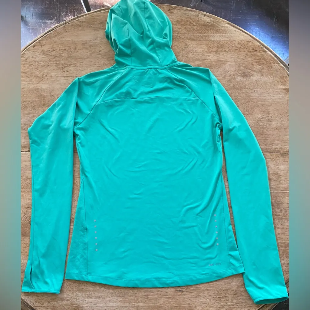 Nike Dri Fit Element Women’s Size Small‎ Green Scuba Hoodie Running Top - Image 3