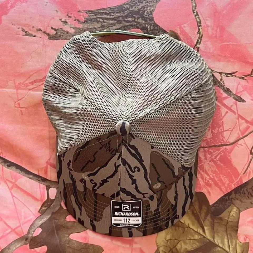 camouflage 49 winchester band embroidered baseball trucker cap Green - Image 3