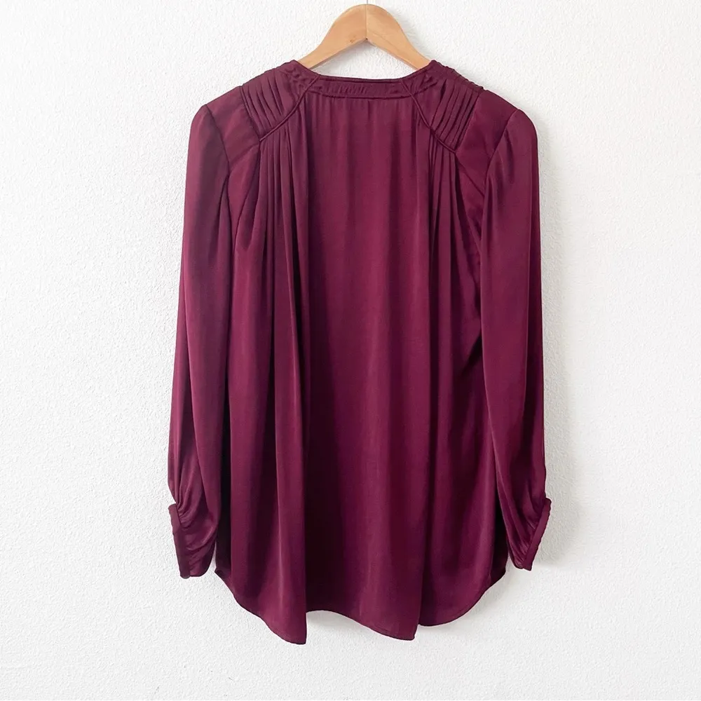 IRO Lyrena Long Sleeve Blouse in Maroon - Image 7
