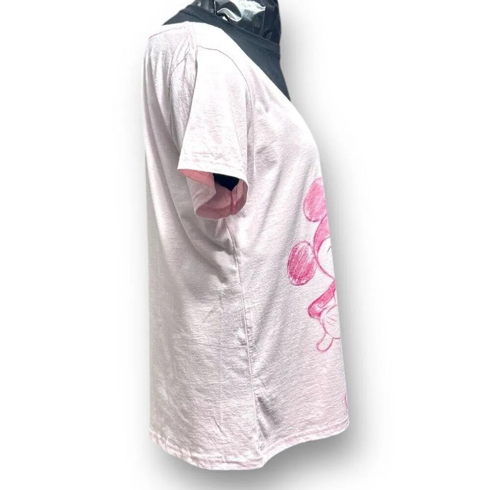 Disney 2XL Pink Mickey Minnie‎ Graphic Tee Cotton True Love Top Barbiecore Retro - Image 3