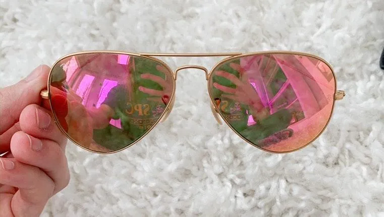 Ray-Ban Aviator Hot Pink Mirror Lenses - Image 3