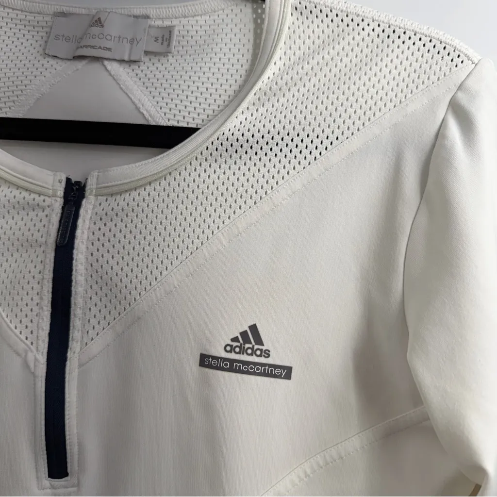 Adidas by Stella McCartney 3/4 Sleeve Top barricade tennis collection size M White Size M - Image 2