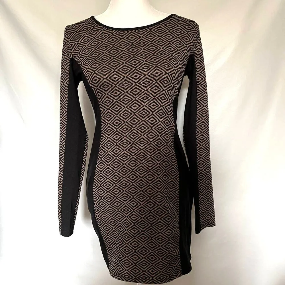 YA Los Angeles Fitted Womens Dress Size Medium Geometric Slimming Style YL Goth - Image 12