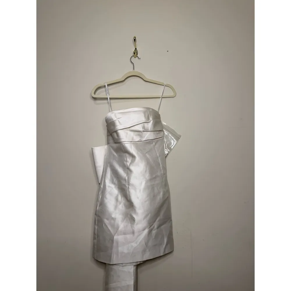 Alfred Sung Oversize Bow Back Strapless Minidress - Image 4