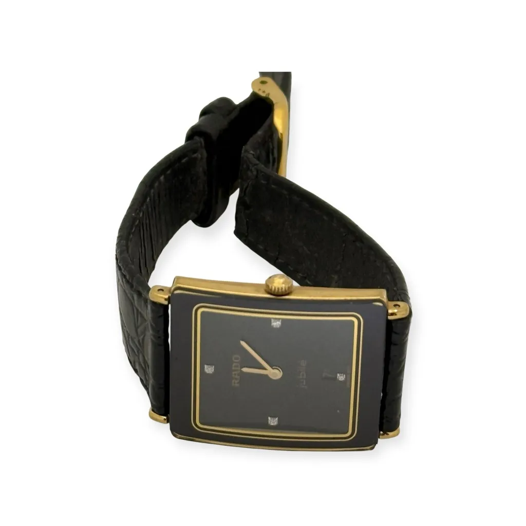 Rado ꔘ Iconic Jubile Integral Diamonds Watch ꔘ Black and Gold ꔘ Florence Strap - Image 5