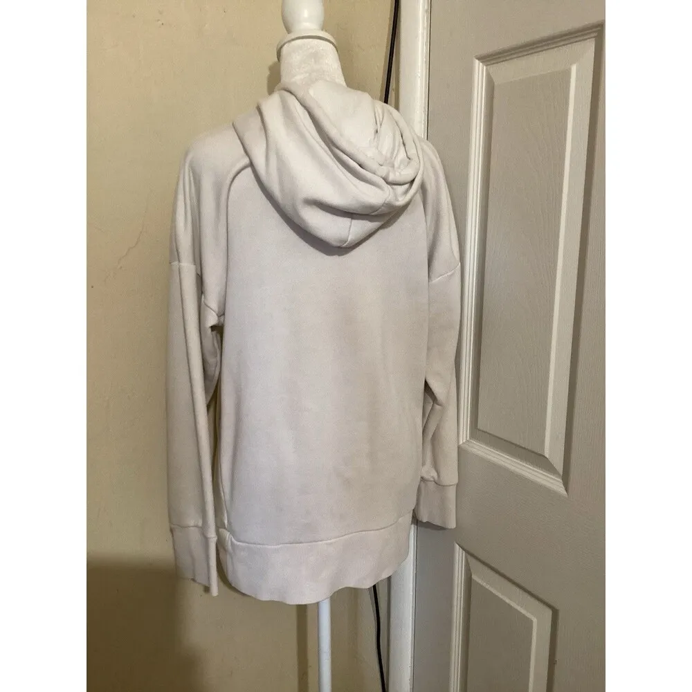 Adidas Beige Womens Essential Logo Fleece Hoodie M - Image 4