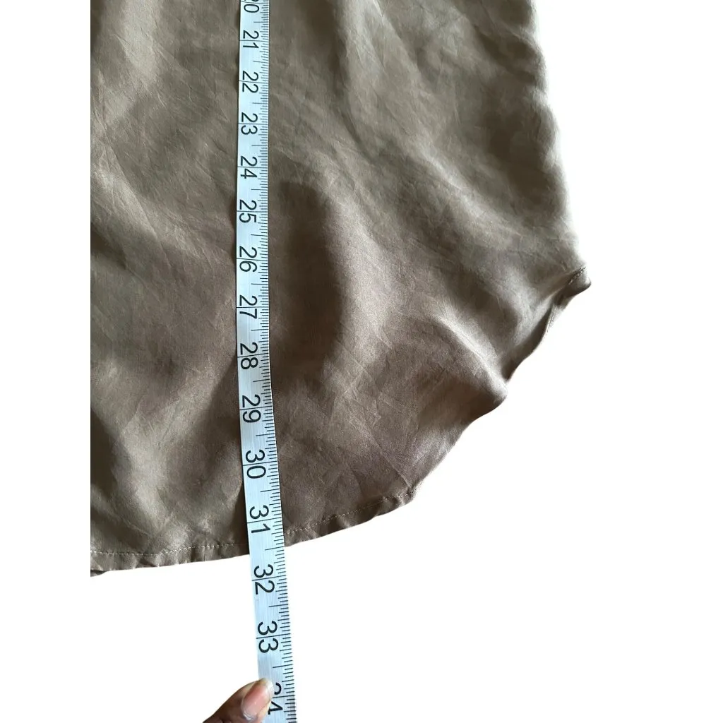 M.J. Carroll Womens Button Down Shirt 100% Silk Fringe Western Sz L READ Brown Size L - Image 5