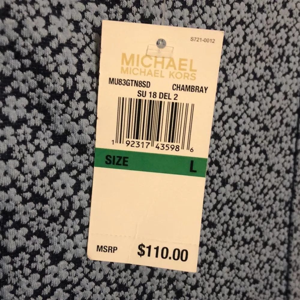 MICHAEL Michael Kors Blue Floral Chambray Pants Large - Image 3