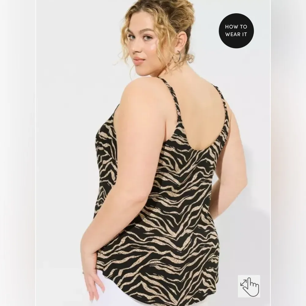 Torrid Ava Stretch Challis Wave Tiger Print Cami Tank Size 3X Animal Edgy Rocker - Image 2