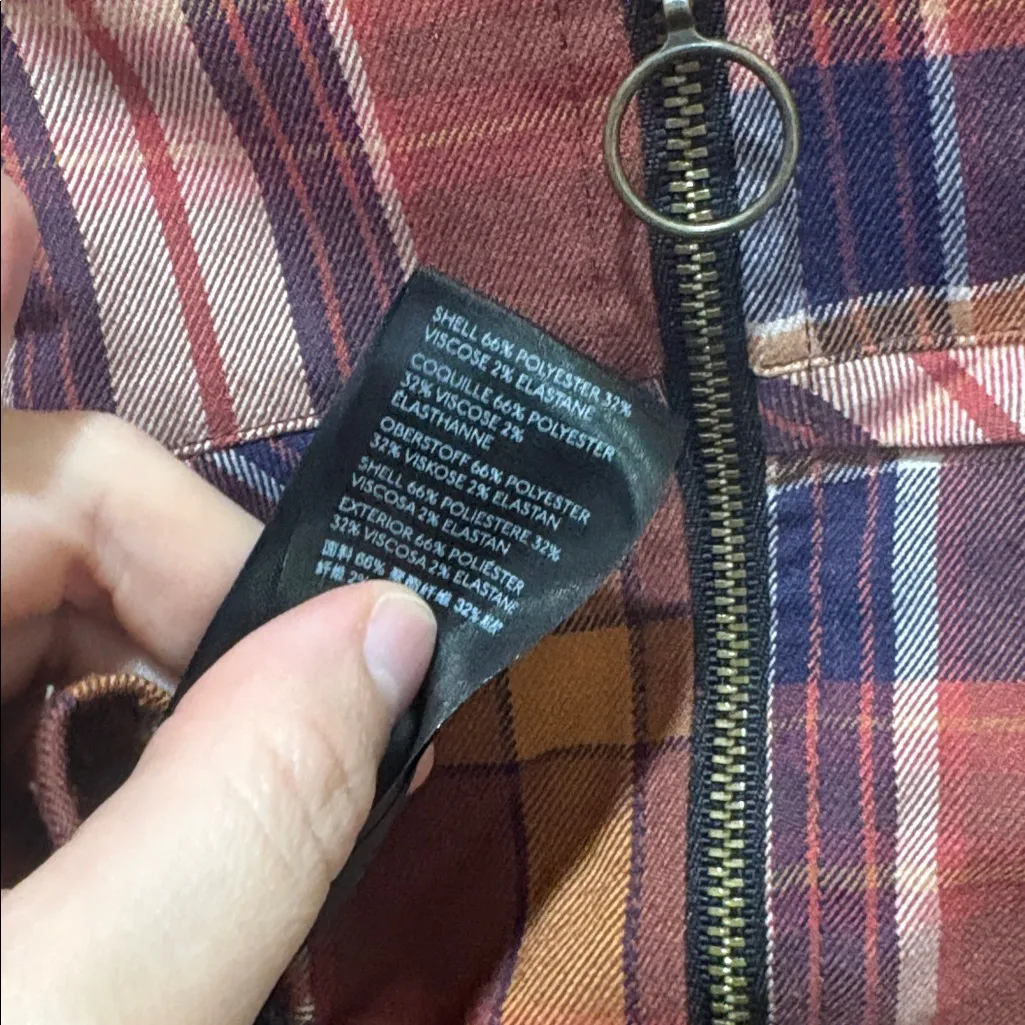 Urban Outfitter Size Large Deep Red/Orange and Navy Blue Plaid Tank Top - Image 7