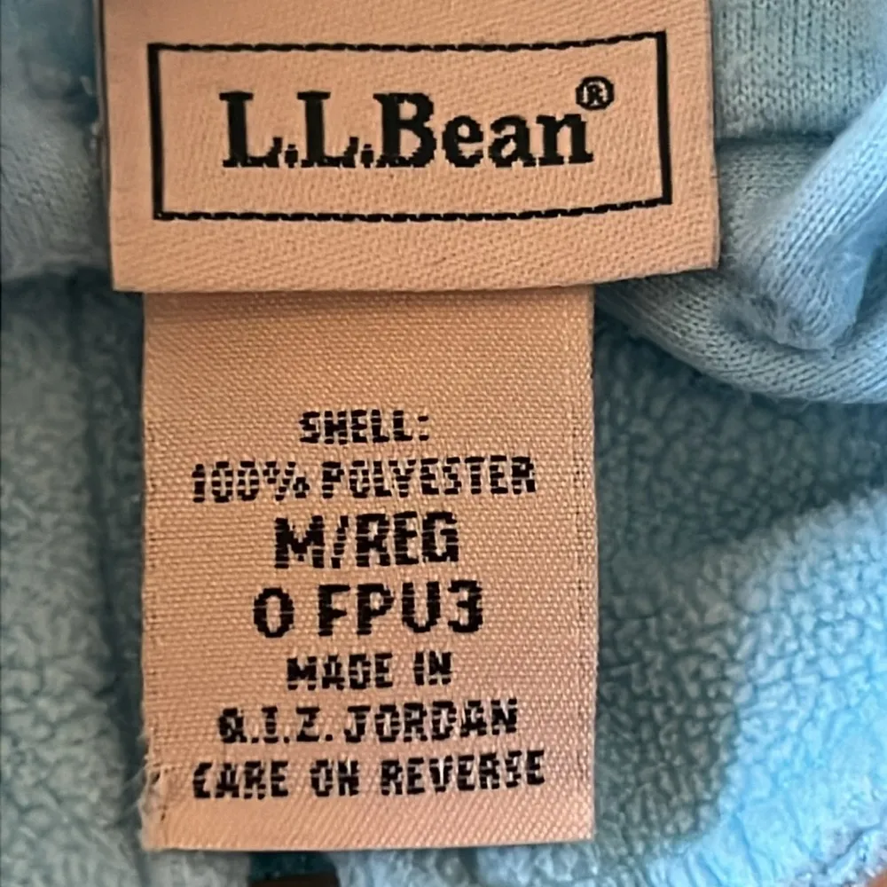 L.L. Bean Womens Aqua Blue Quarter Zip Pull Over Fleece Running Top SZ Medium - Image 5