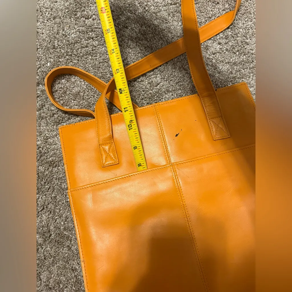(No Brand) Orange Tote Purse w/ Magnetic Closure: 26” x 11” Blue - Image 7