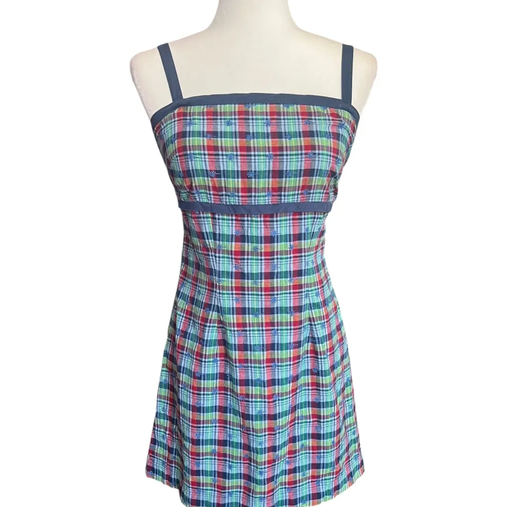 Vintage My Michelle Plaid Summer Sun Dress Y2K 2000s - Image 2
