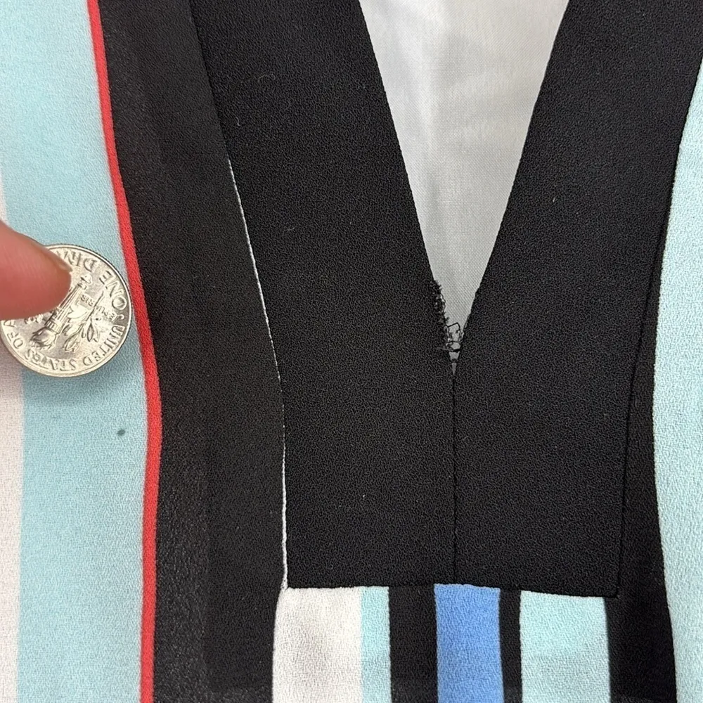 Anne Klein Striped Sleeveless Maxi Dress Women’s Size Large in Pink Black Blue - Image 10