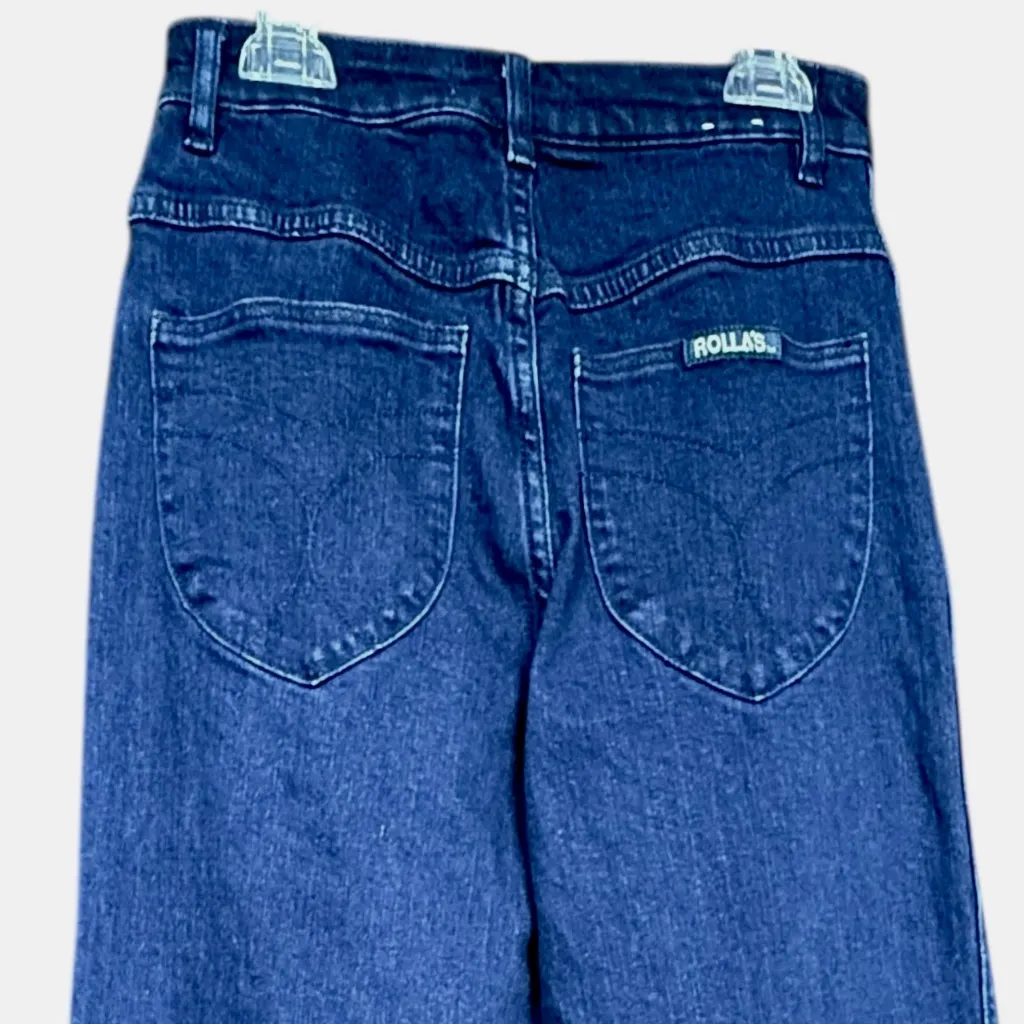 Rolla's Dark Stone High Rise Wide Leg Sailor Jeans Sz 27 Blue - Image 9