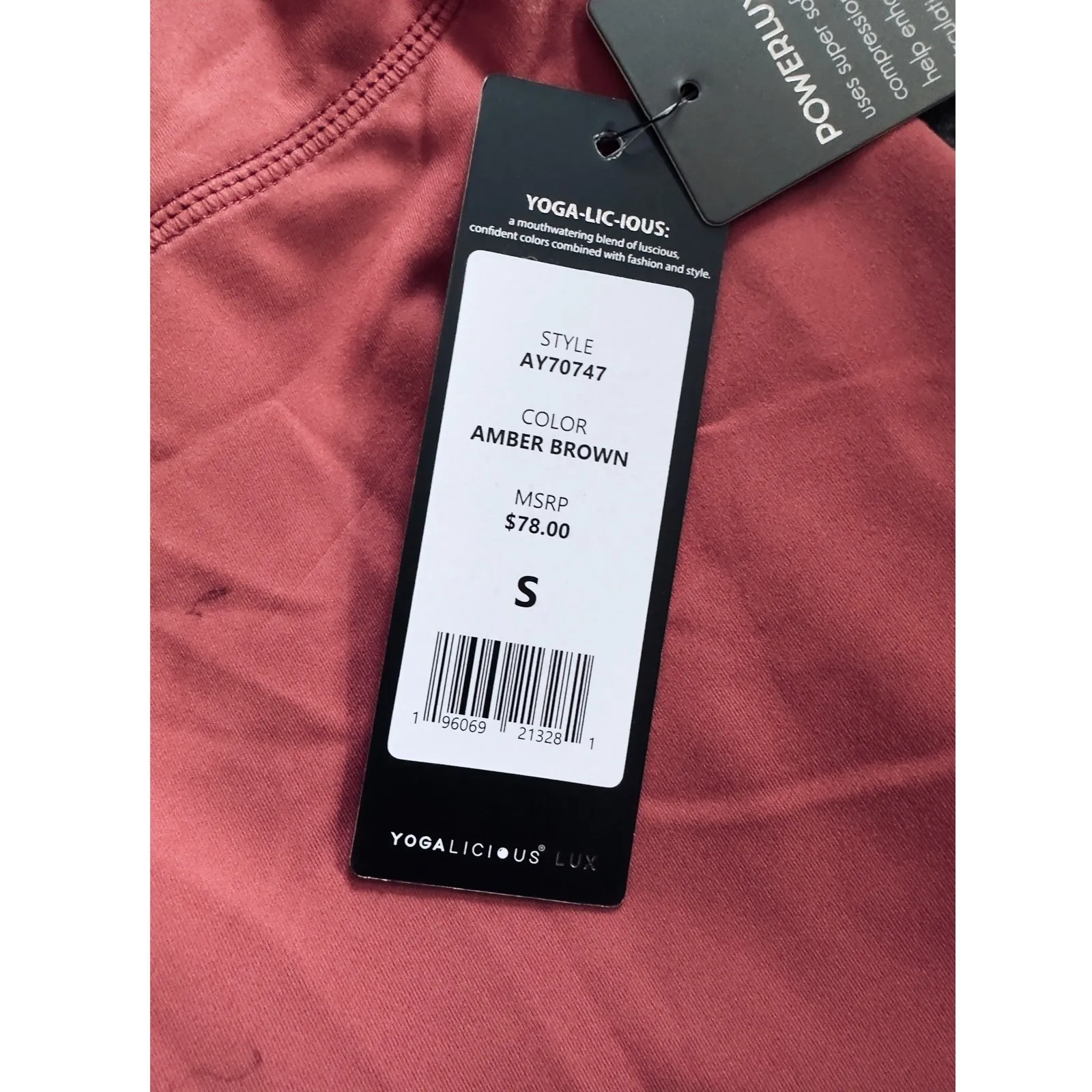 Yogalicious Lux Powerlux Amber Brown High Rise Ankle Leggings Size S - Image 7