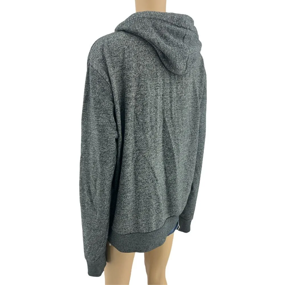 DC Shoes LARGE Heathered Gray Full Zip Up Hoodie Skater Track Jacket - Image 4
