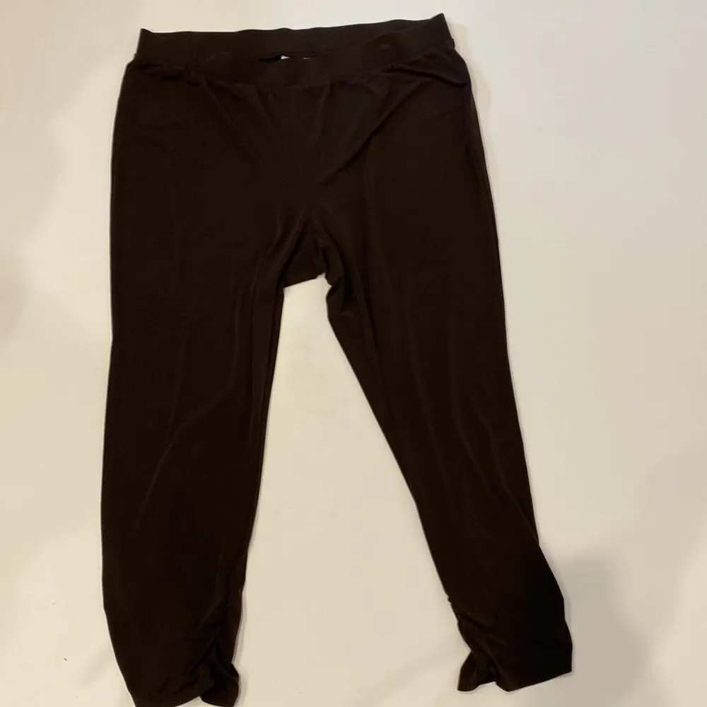 Chico’s Chocolate Brown Elastic Waist Ruched Ankle Ankle Pants Stretch EUC Sz 16 - Image 43