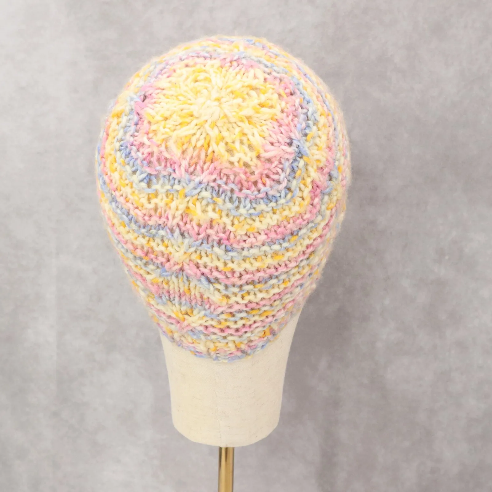 Orange Cable Knit Crochet Y2K Vintage Cottagecore Beanie Cap‎ Hat OS - Image 4