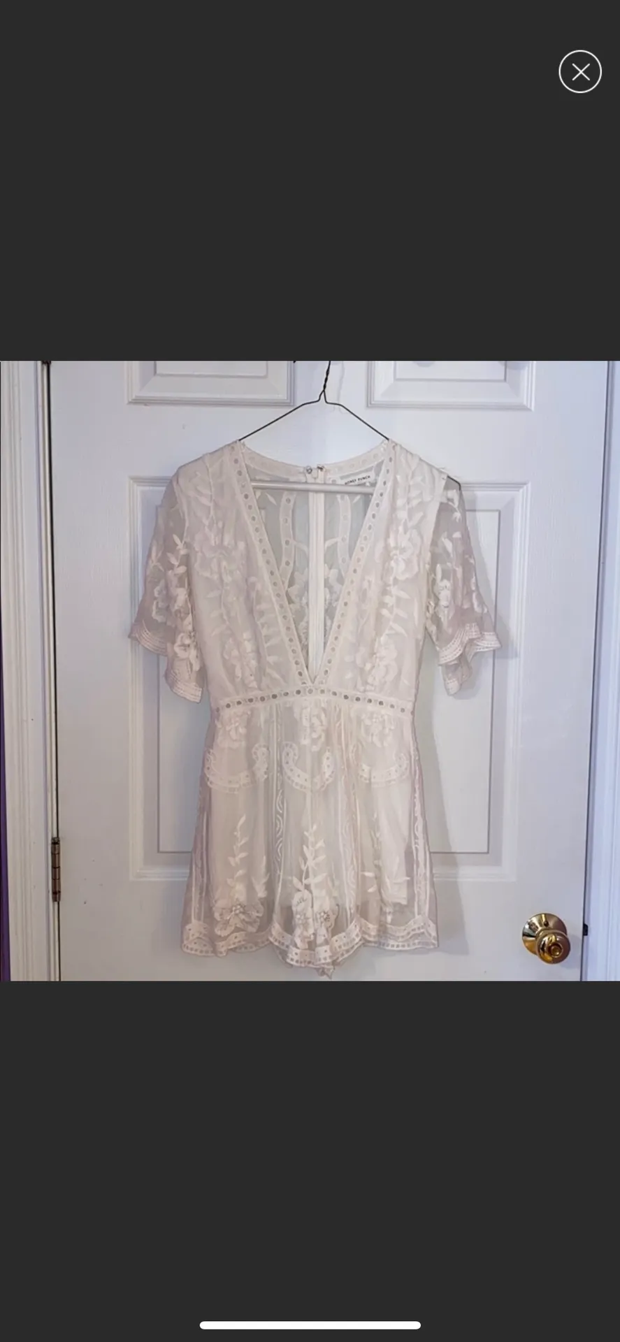 Honey Punch White Lace Romper - Image 5
