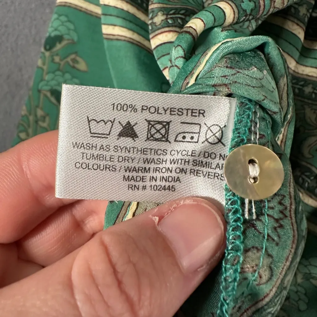 Karma Highway Womens One‎ Size Green Printed Pullover Lightweight Boho Dress - Image 8