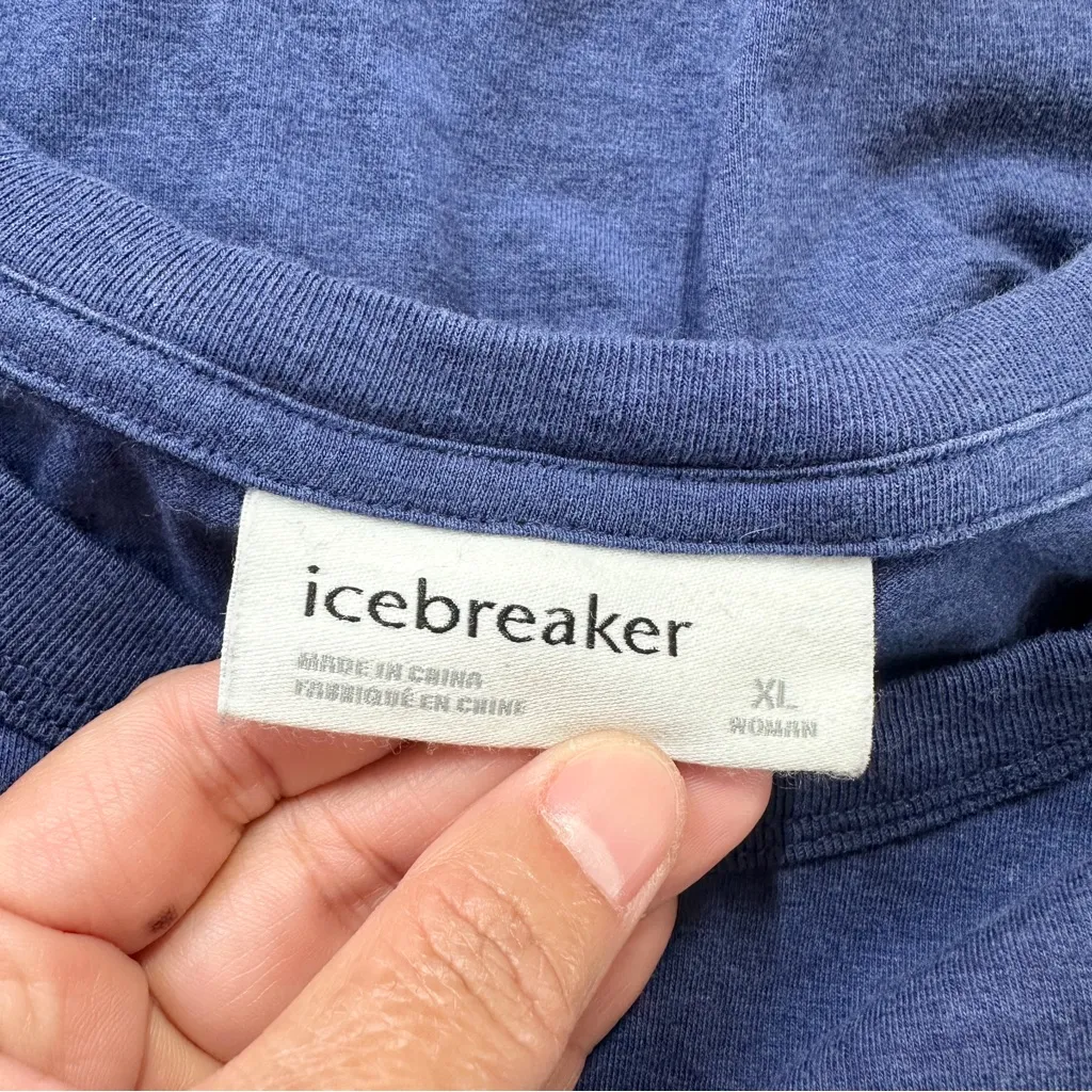 Icebreaker Women’s Central Type Stack Short Sleeve Wool T Basic Casual Shirt XL Blue - Image 6