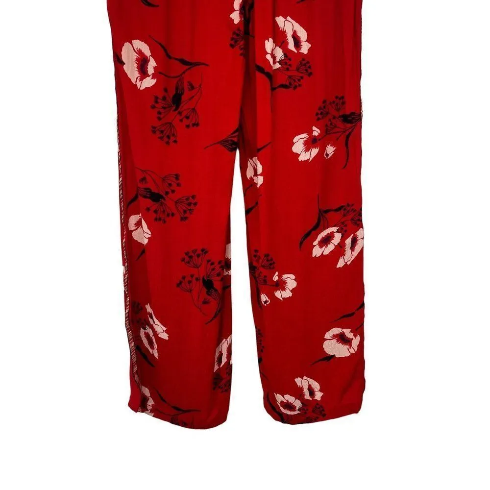 2/$30 Grace & Mila Floral Straight Leg Flowy Gauzy High Waisted Print Pants - Image 2