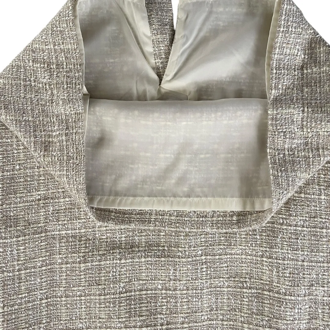NWOT Talbots Beige Tweed Moto Jacket tweed 2-piece Skirt Suit 8P - Image 8