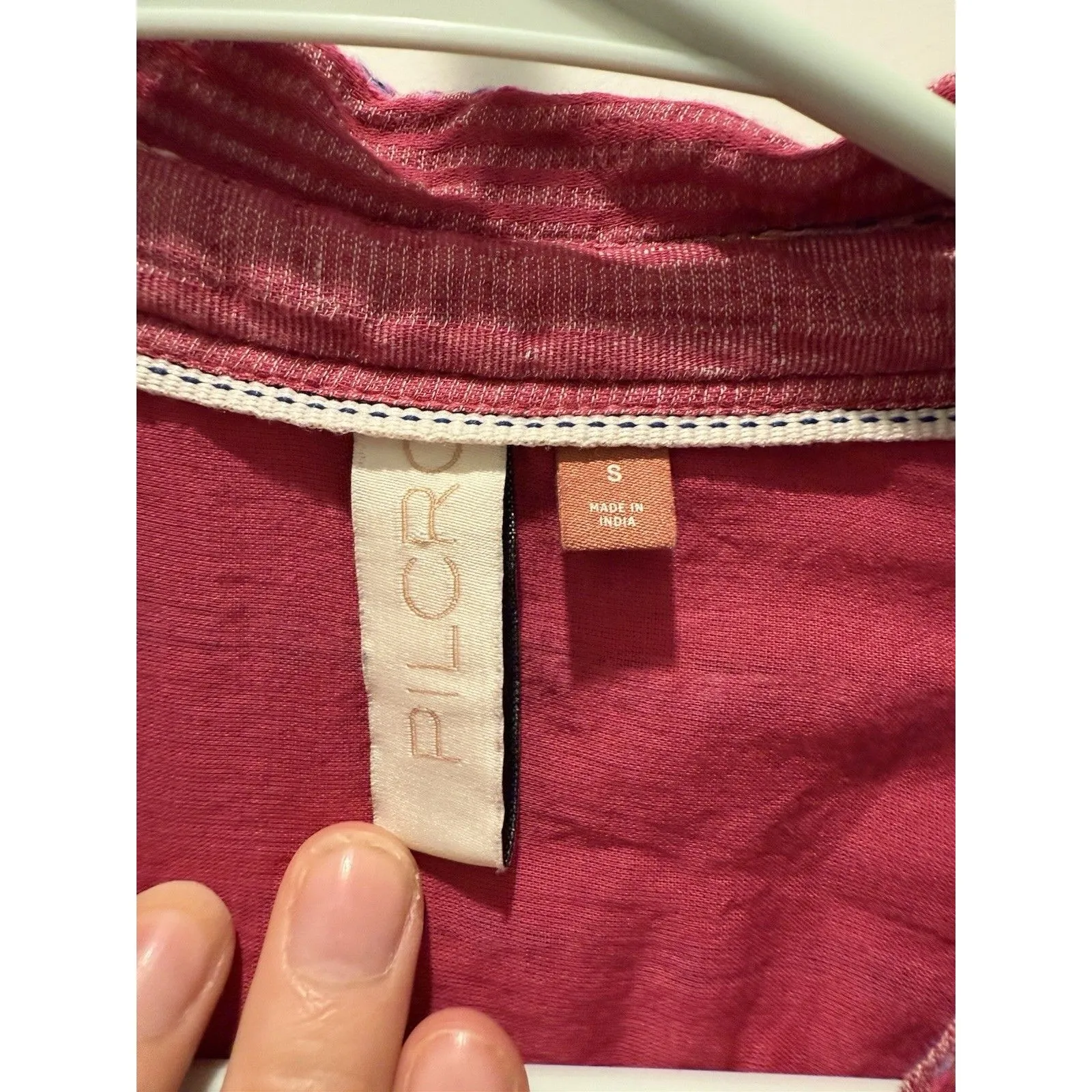 Anthropologie Pilcro S Pink Bo Boyfriend Metallic Stripe Cotton Button Tunic - Image 3