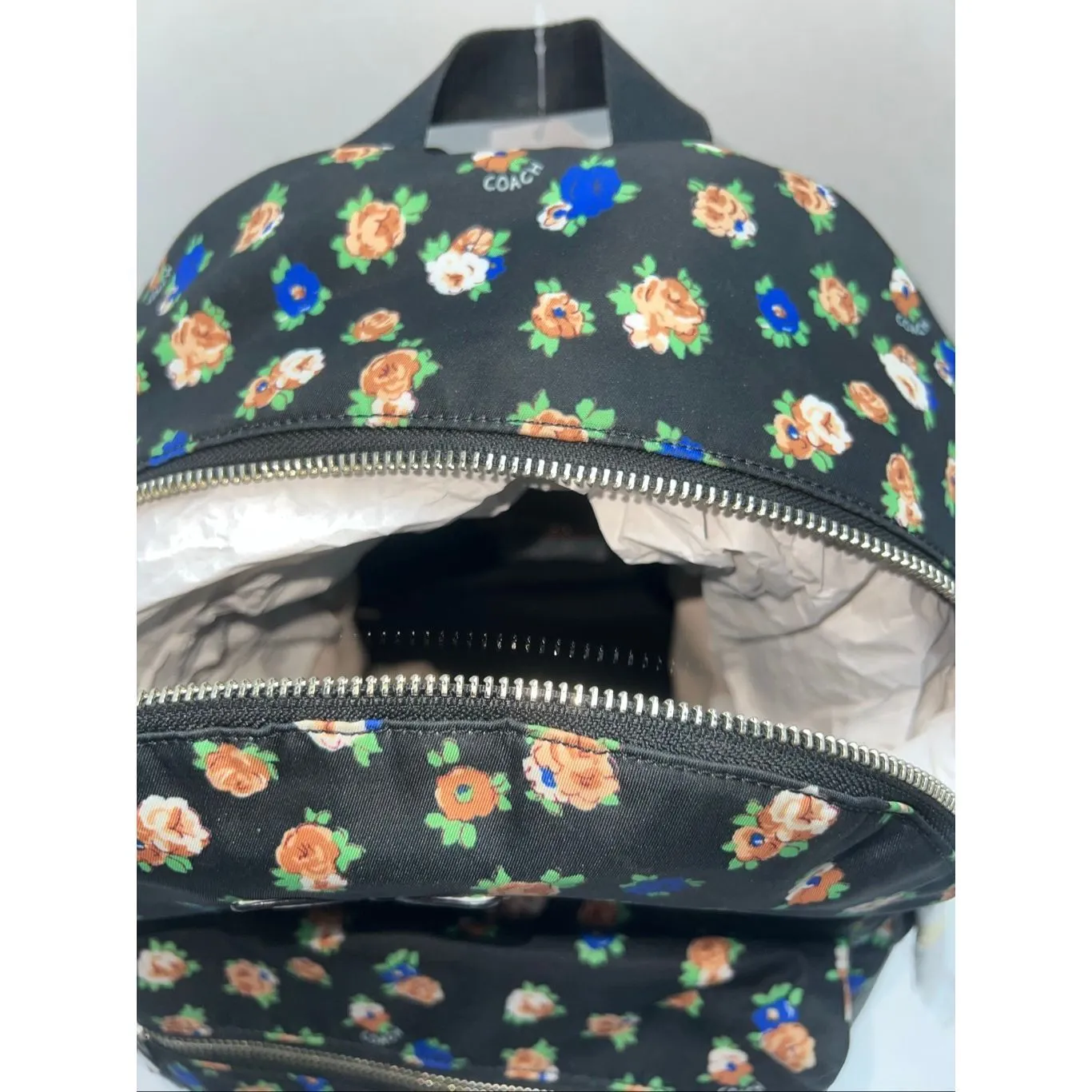 🔥🎁NWT! Coach Charlie Backpack in Tea Rose Floral Print Nylon F57635 Msrp:$395. - Image 10