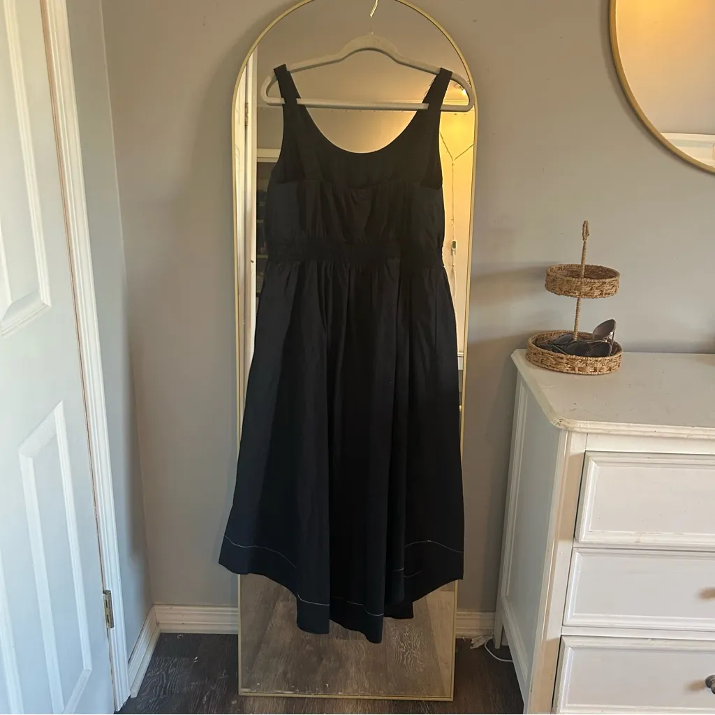 Women's Basque Waist Midi A-Line Dress - Universal Thread™ Black - Image 2