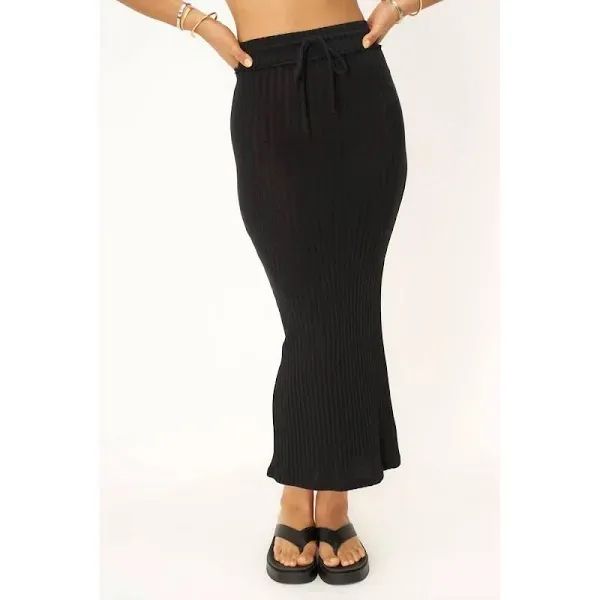 New Project Social T Love Like This Sweater Rib Maxi Skirt Black - Image 3