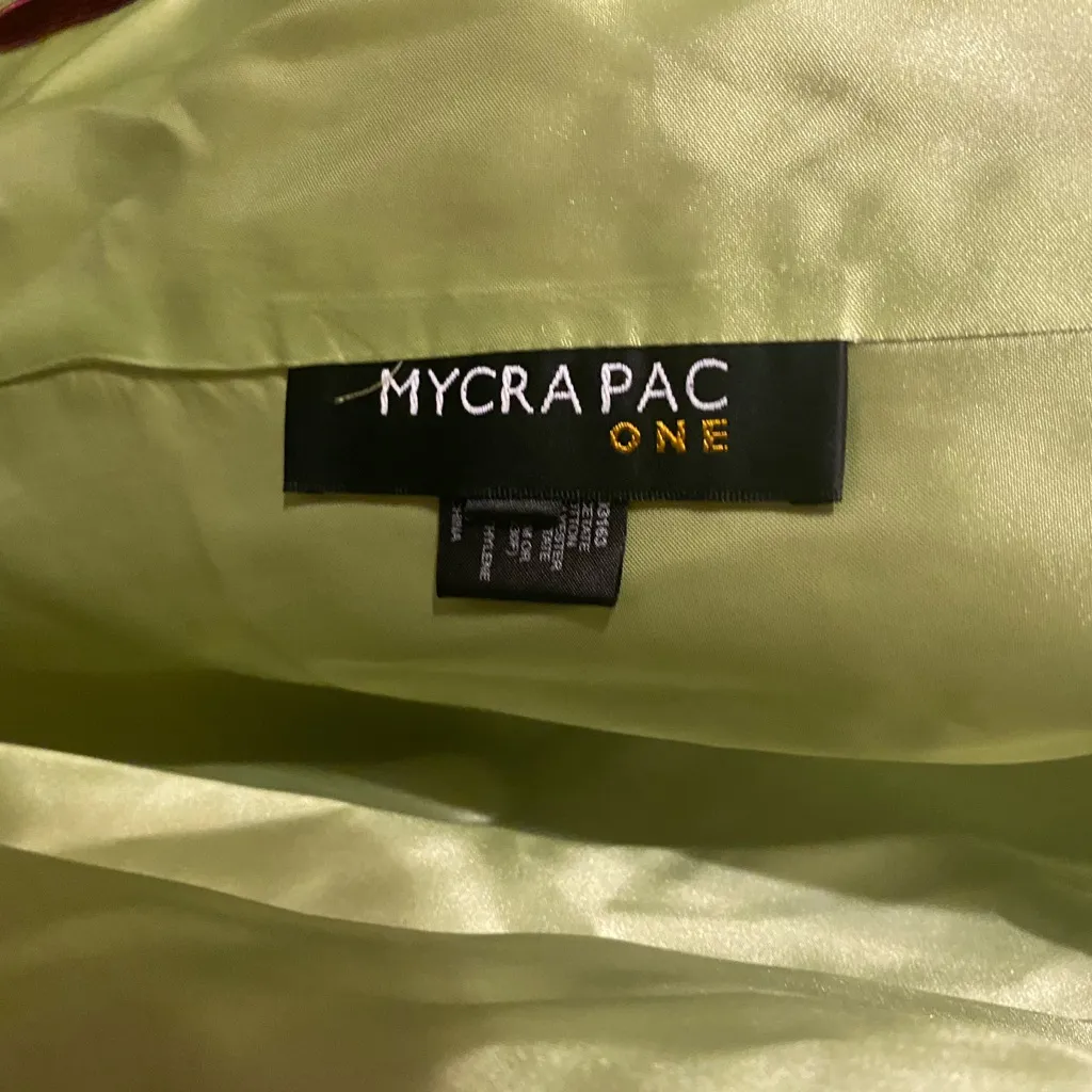 Women’s Mycra Pac One Pink Lime Floral Lined Packable Raincoat 93163 Size Medium - Image 4