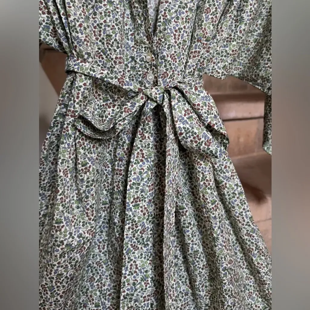 DÔEN Opal dress with a green and red floral print bohemian dress , romantic Size XS - Image 5