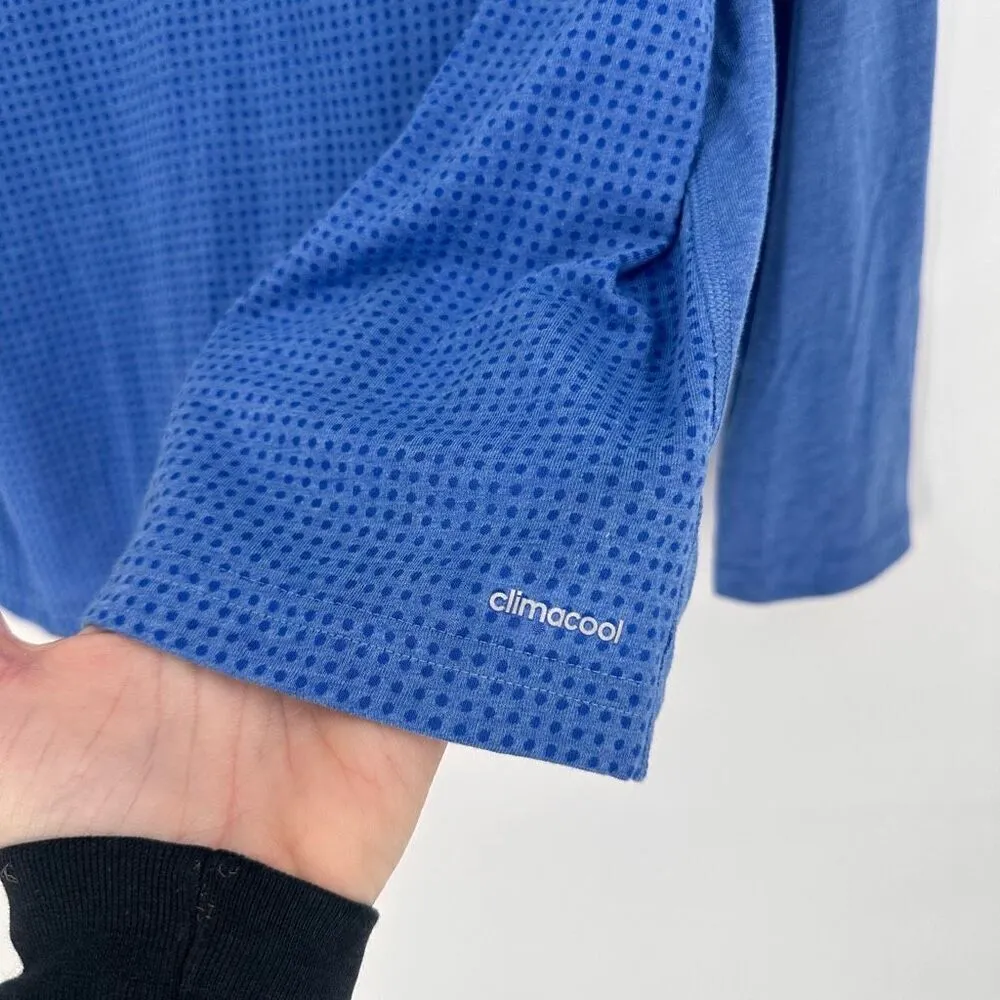 NWT Adidas Women's Aeroknit Climacool Polka Dot V Neck Training Shirt Blue Large - Image 9