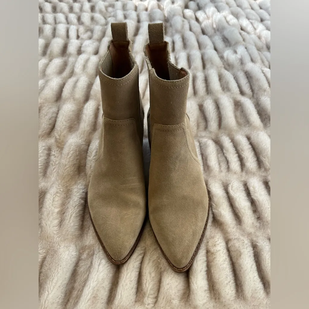 Madewell Tan Suede Western Ankle Boots - Image 3