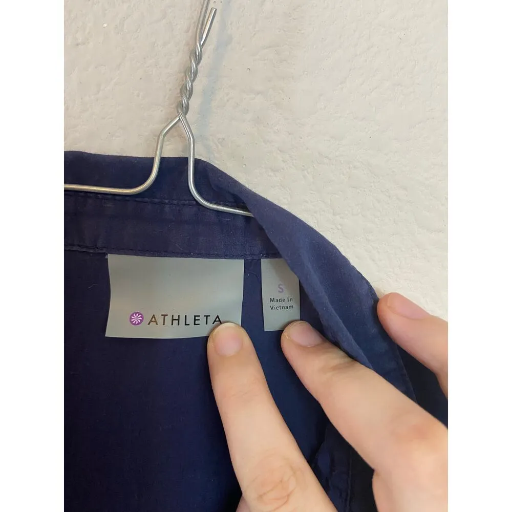 Small Athleta Island Hopper Swim Cover-Up Blue White Ombre Cotton/Silk 623606 - Image 5