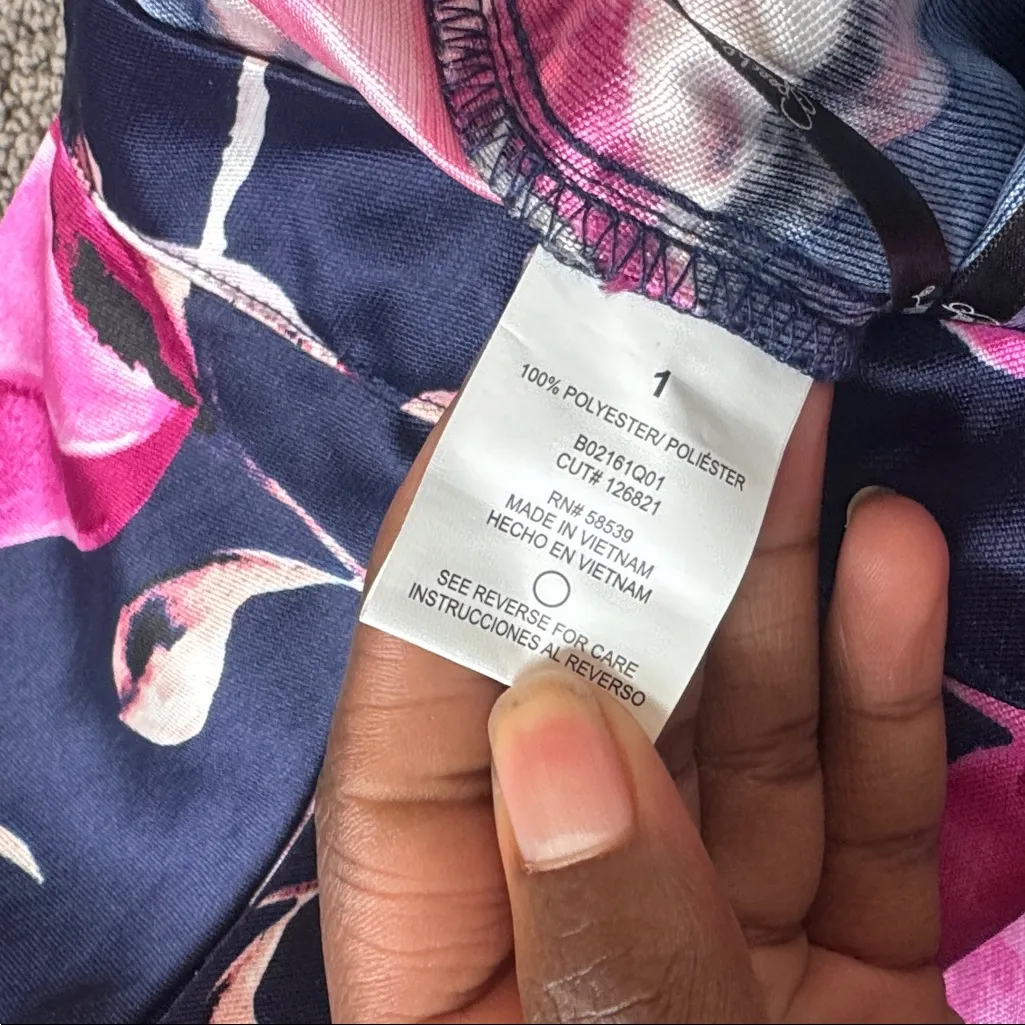 Speechless Navy/Pink Floral Skirt SIZE 1 - Image 5