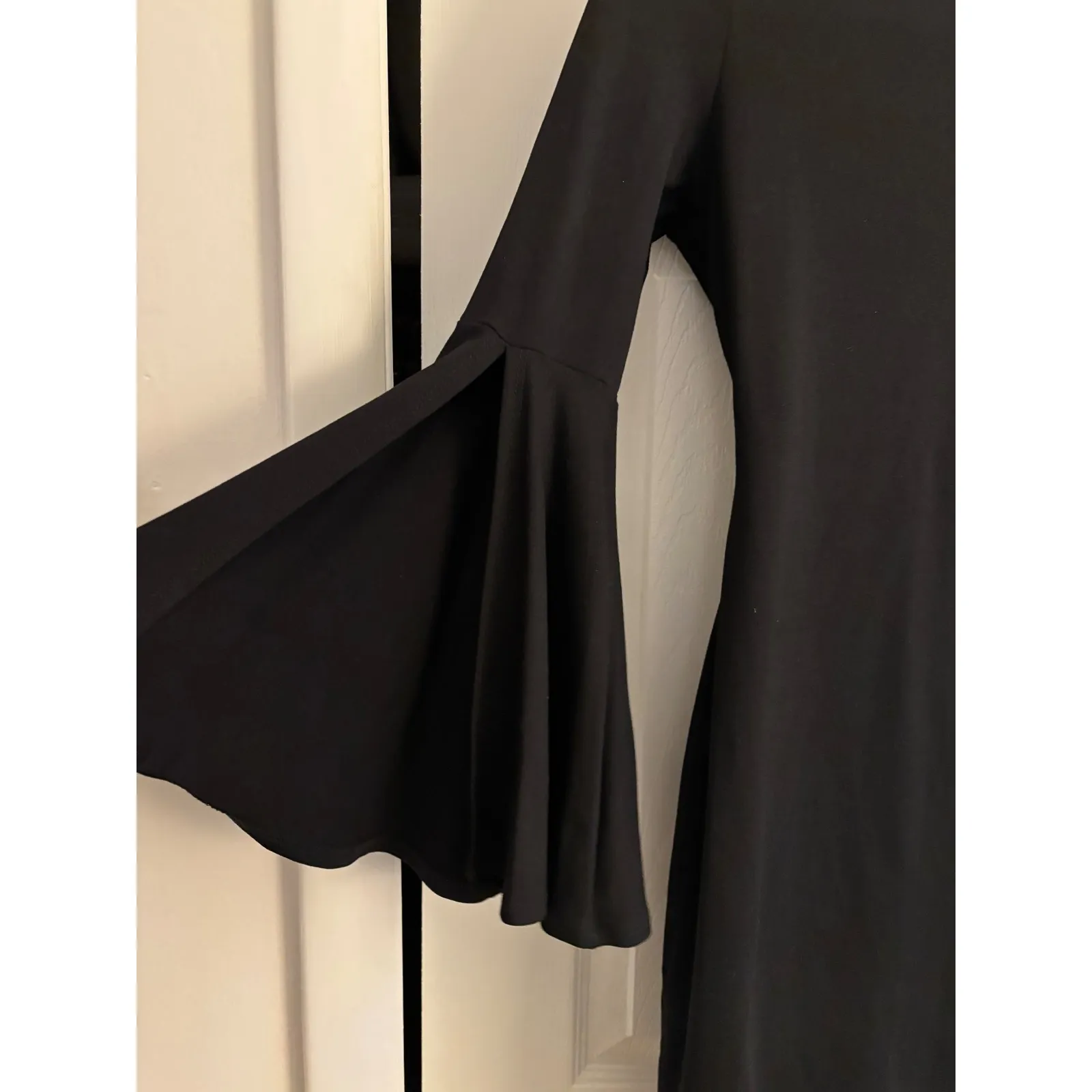 Susana Monaco Little Black Dress  Size Small Dramatic Flared Sleeves Shelf Bra - Image 5