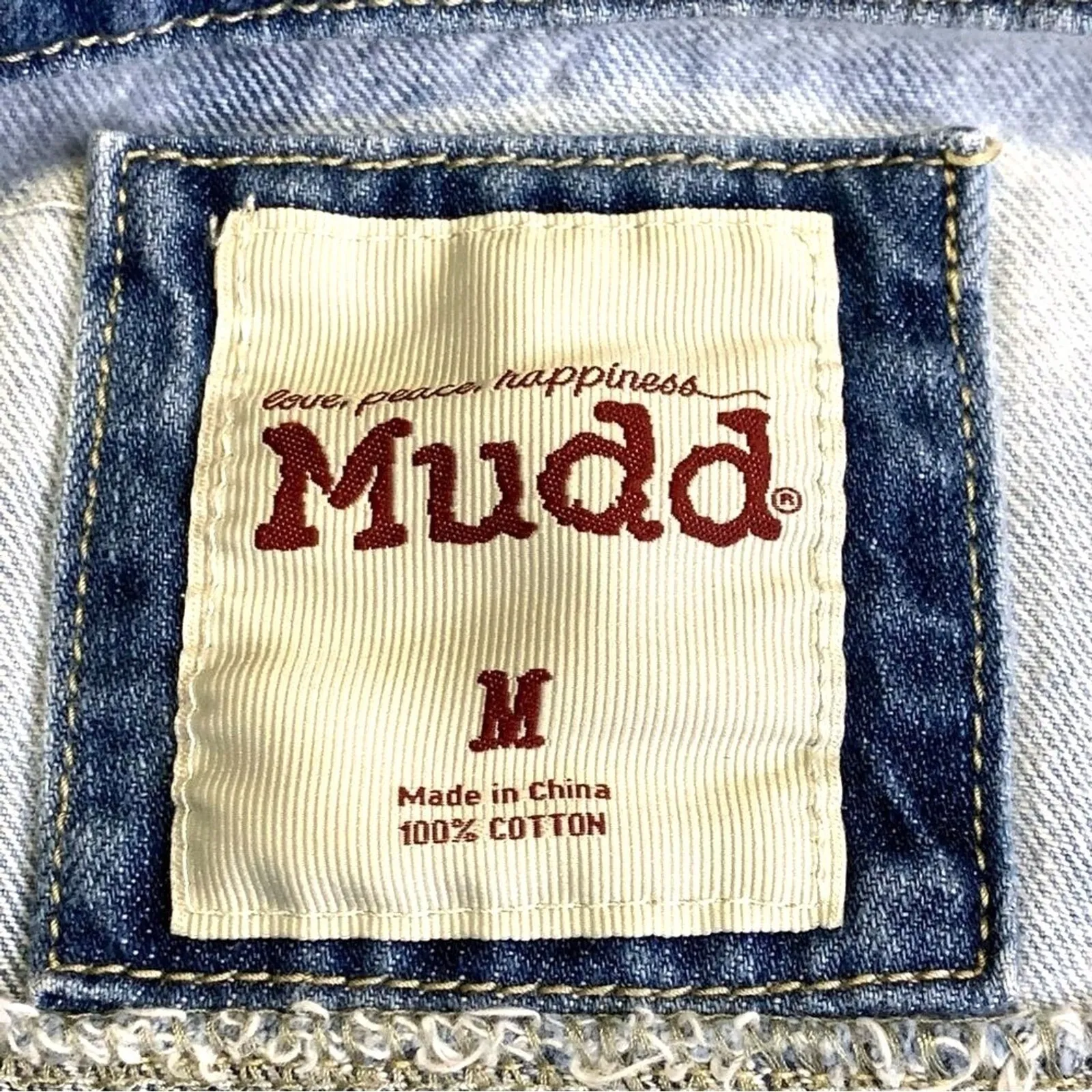 Mudd Jacket Junior Distressed Long Sleeve Button Down Acid Wash Denim Jean Med # - Image 5