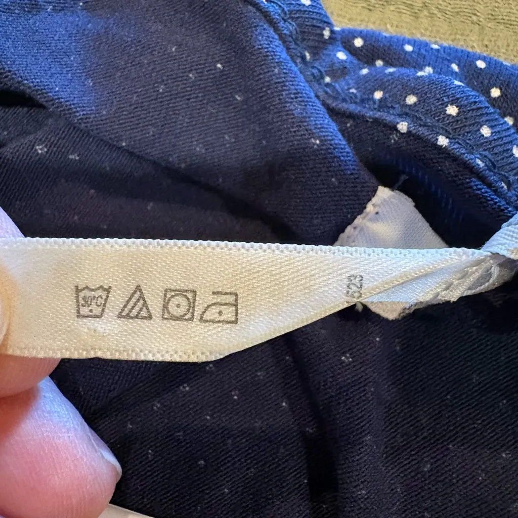 Jockey Navy with white polka dots & lace detail Chemise women’s size M Blue Size M - Image 7